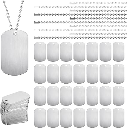 silver dog tags